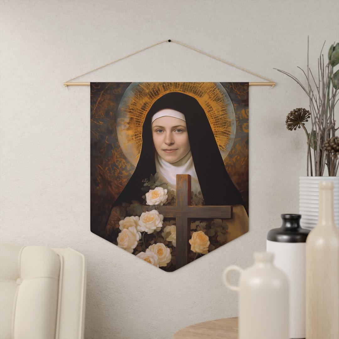 Saint Therese of Lisieux Wall Banner / Wall Hanging - Prayer Room Art ...