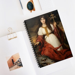 Journaal van Saint Martha of Bethany - kunst geheiligde zielen - op religieuze basis gebaseerd notitieboek - spiraalvormig notitieboek - geregelde lijn