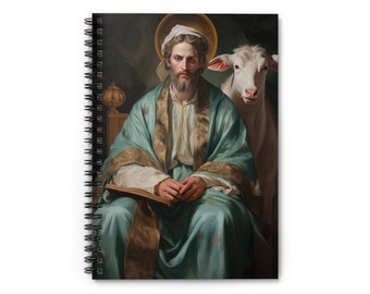 Saint Luke the Evangelist - Sanctified Souls Art - Religious Based Notebook - Spiral Notebook - Ruled Line
