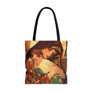 Maria, Mutter Gottes - Göttliche Mutter Einkaufstasche - Große, mittelgroße, Glaubens-Kunsttasche - Katholischer Glaubens-Geldbeutel - Religiös Alles tragen