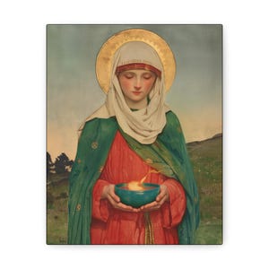 Saint Brigid of Ireland / Kildare - Gallery Wrapped Canvas - Print - Religious Art for your Home - Christian print - Prayer Room - Catholic