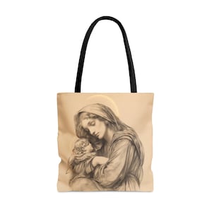 Grace Unveiled - Die Geburt der Jungfrau Maria Einkaufstasche - Große, mittelgroße kleine Glaubens-Kunsttasche - Katholischer Glaube Geldbeutel - Religiös - Bibel-Tasche