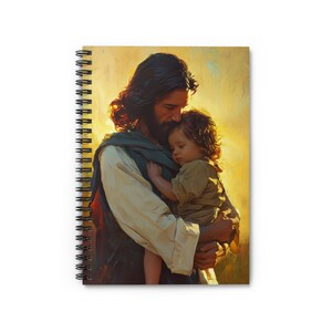 Divino Protector de los Inocentes - Cristo y el Niño - Arte de las Almas Santificadas - Religioso - Cuaderno Espiral - Línea Reglada - Arte Religioso