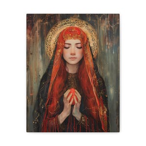 Devotion of Mary Magdalene - Saint Mary Magdalene and the Red Easter Egg - Museum Wrapped Canvas - Print - Religious Art for your Home