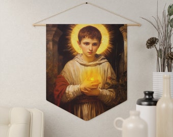 Saint Tarsicius/Tarcisius Banner / Wall Hanging / Pennant - Prayer room - Catholic Art - Saint Art - Large Saint Print - 18&quot; x 21&quot;