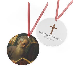 Saint Issac of Armenia  Metal Ornament - Religious Holiday Christmas Keepsake - Religious Catholic Tree Ornament - Christmas Gift