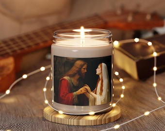 Revelation of Redemption Mary Magdalene and the Risen Christ - Scented Soy Prayer Candle, 9oz - Religious Prayer Candle
