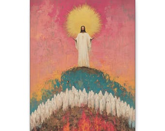 La luz atravesó el abismo - Lienzo de museo - Impresión de Almas Santificadas - Arte religioso para tu hogar