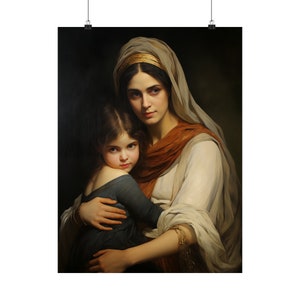 Saint Anne mother to Mary the Blessed Virgin - Sanctified Souls Print - Multiple Sizes - Premium Matte Vertical Posters