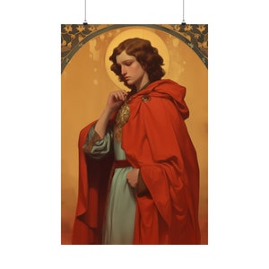 Impresión de San Casimiro de Polonia - Impresión de Almas Santificadas - Múltiples tamaños - Carteles verticales mate premium