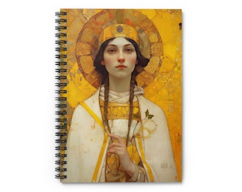 Saint Agatha Journal - Sanctified Souls Art - Religious Based Notebook - Spiral Notebook - Ruled Line