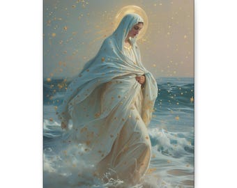 Guiding Light - Our Lady, Star of the Sea - Museum Wrapped Canvas - Sanctified Souls - Religious Art for your Home