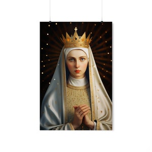 Saint Kinga of Poland - Sanctified Souls Print - Multiple Sizes - Premium Matte Vertical Posters - Catholic Religious Art for the home