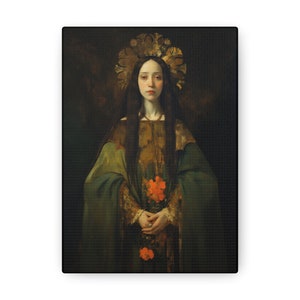 Sint-Elisabeth van Portugal - Galerie verpakt canvas - Afdruk van geheiligde zielen - Religieuze kunst voor thuis