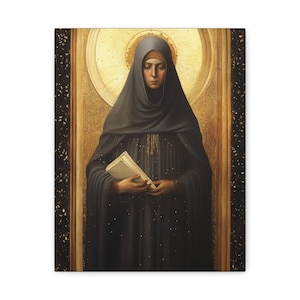 Saint Monica of Hippo - Museum Wrapped Canvas - Sanctified Souls Print - Religious Art for your Home