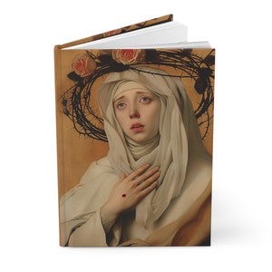 Saint Catherine de Ricci Hardcover Lined Journal - Devotional Notebook - Double sided lined Journal - Hardcover Prayer Diary - Front / back