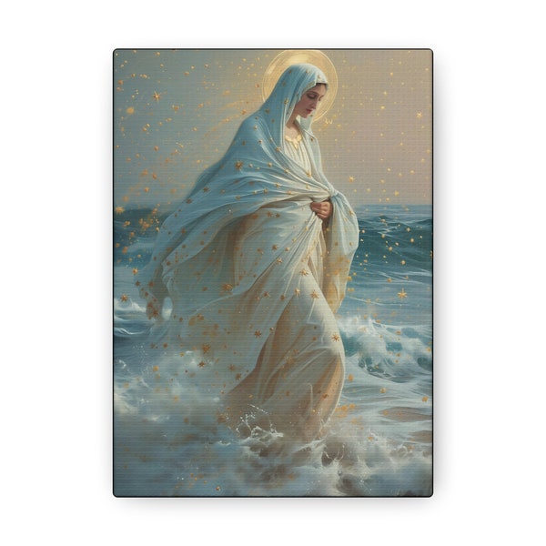 Guiding Light - Our Lady, Star of the Sea - Gallery Wrapped Canvas - Sanctified Souls - Religious Art for your Home