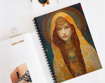 Saint Mary Magdalene Journal - Sanctified Souls Art - Religious Based Notebook - Spiral Notebook - Ruled Line - Catholic Art Journal