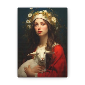 Saint Agnes - Gallery Wrapped Canvas - Sanctified Souls Print - Religious Art for your Home