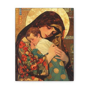 Mary, Mother of God - Divine Mother - Gallery Wrapped Canvas - Print - Religious Art for your Home - Catholic art print - Virgin Mary