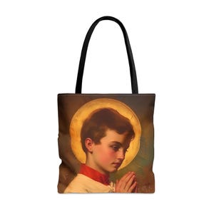 Saint Dominic Savio Tote Bag - Large Medium Small Faith Art Bag - Catholic Faith Purse - Religious - Prayer Bag - Devotional Purse