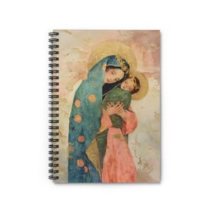 La Dulce Abogada de las Almas - María Auxiliadora - Arte de las Almas Santificadas - Cuaderno con Base Religiosa - Cuaderno Espiral - Línea Rayada