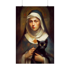 Saint Gertrude - Sanctified Souls Print - Multiple Sizes - Premium Matte Vertical Posters