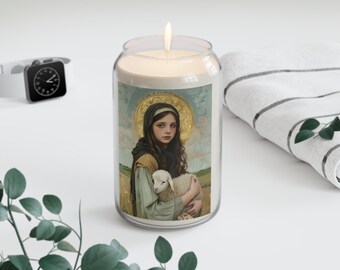 Saint Belina Candle - Scented Prayer Candle, 13.75oz - Tall Size - Religious Candle - Catholic Art - Religious Gift - Multiple Scents
