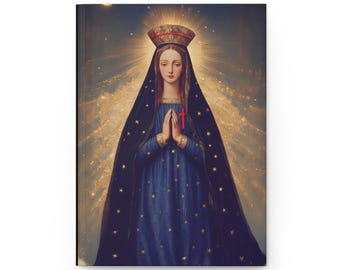 Our Lady of Pontmain hardcover gelinieerd dagboek - devotional notebook - dubbelzijdig gelinieerd dagboek - gebedsdagboek - moeder Maria