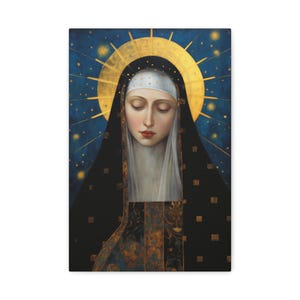 Saint Brigid of Sweden Canvas Print - Multiple Sizes - Catholic Home art - Museum Wrapped Canvas - Sanctified Souls Print