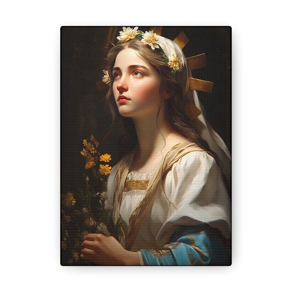 Saint Zita of Lucca  - Gallery Wrapped Canvas - Sanctified Souls Print - Religious Art for your Home