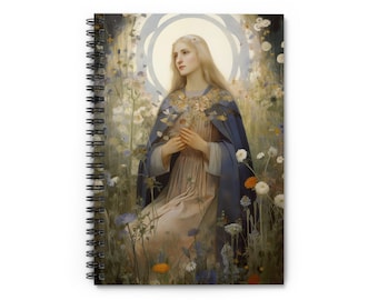 Diário de Santa Hildegarda de Bingen - Arte das Almas Santificadas - Caderno de Base Religiosa - Caderno Espiral - Linha Governada