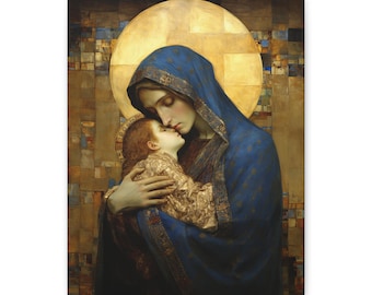Madonna and Child - Museum Wrapped Canvas - Sanctified Souls Print - Religious Art for your Home - The Virgin Mary and The Christ Child