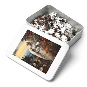 God&#39;s Footsteps in Eden - Puzzle and Keepsake Tin - Religious Jigsaw Puzzle (30, 110, 252, 500,1000-Piece) - Religious Puzzle