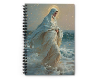 Guiding Light - Our Lady, Star of the Sea Journal - Our Lady Star of the Sea - Religious Based Notebook - Spiral Notebook - Ruled Line