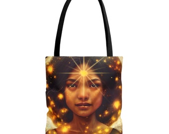 Uriel Tote Bag - Large Medium Small - Art Bag -  Guardian Angel Double Sided Purse - Carry All Bag - Spiritual Gift - Divine Oracle Art