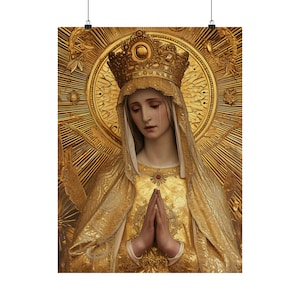 Gate of Eternity - The Golden Mary - Tribute to Our Lady of the Gate of Dawn Poster Print - Multiple Sizes - Matte Poster Premium Print