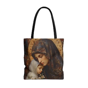 Maria, Mutter Gottes - Beschützerin der Familien Einkaufstasche - Große, mittelgroße Glaube Kunsttasche - Katholischer Glaube Geldbörse - Religiös Alles tragen