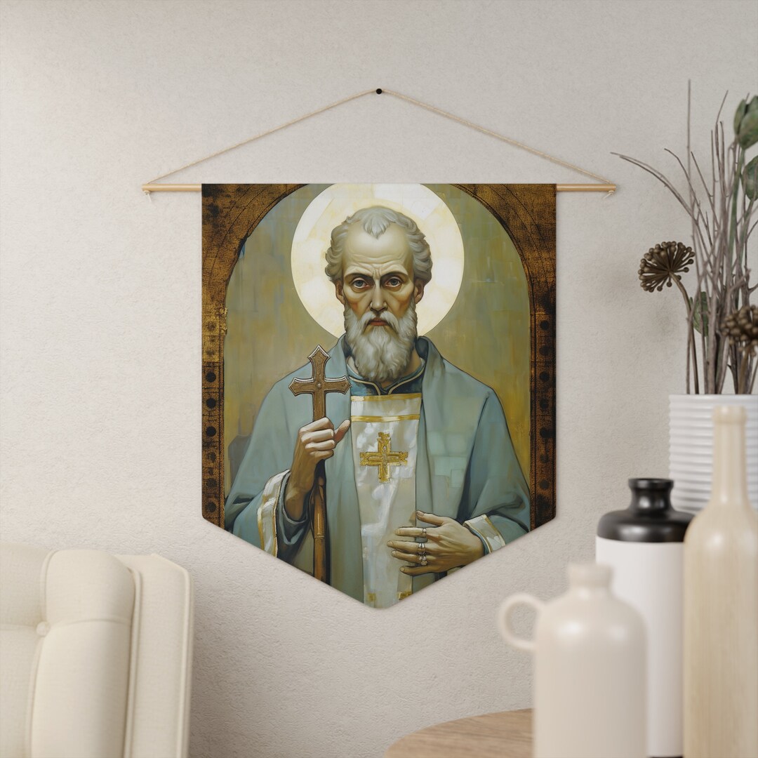 Saint Peter Chrysologus Wall Banner / Wall Hanging - Prayer Room Art ...