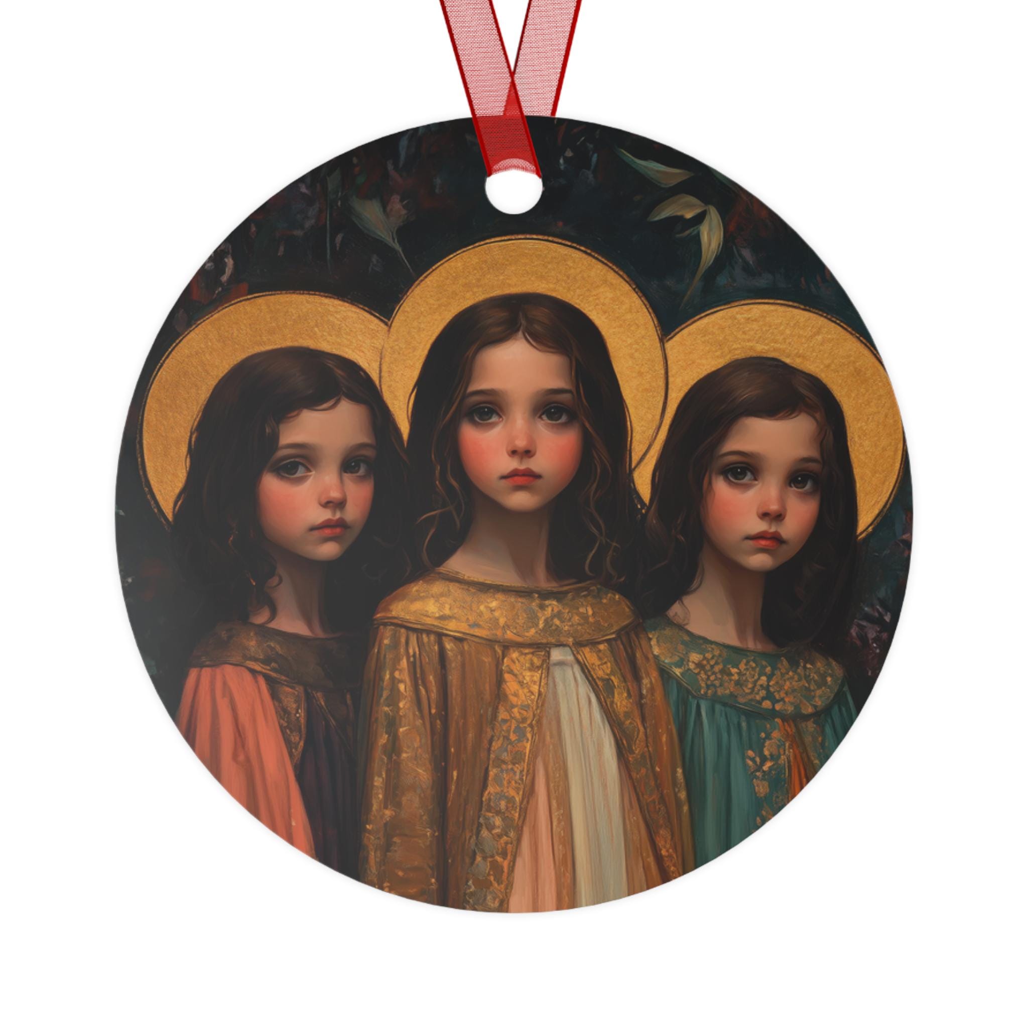 Saints Faith, Hope and Charity  - Ornament - Religious Holiday Christmas Ornament and Keepsake - Double sided