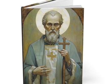 Saint Peter Chrysologus Hardcover Lined Journal - Devotional Notebook  - Lined Prayer Diary - Saint Art - Gifts for Catholics - Double Sided