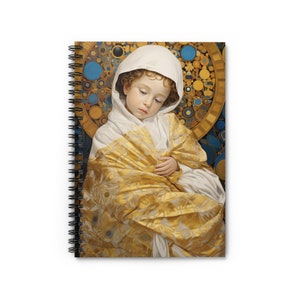 Inocencia Divina: El Diario del Niño Cristo - Arte de las Almas Santificadas - Cuaderno de Base Religiosa - Cuaderno de Espiral - Línea Reglada
