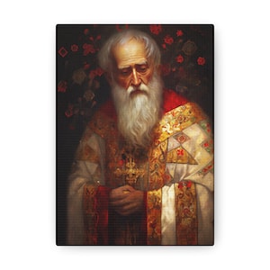 Saint Nicholas - Gallery Wrapped Canvas - Sanctified Souls Print - Religious Art for your Home