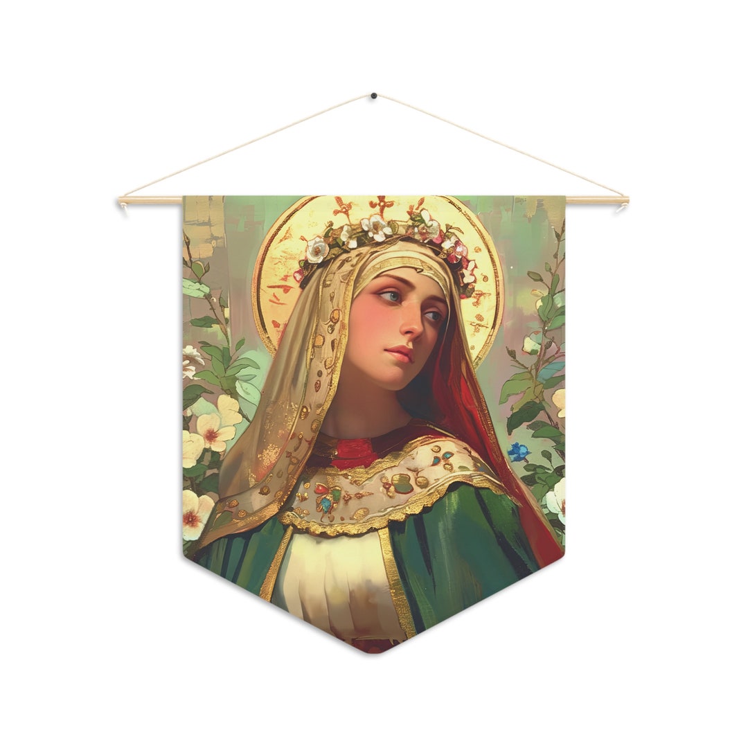 Sint Mathilda Icon Saint Matilda of Germany Wall Banner / Wall Hanging - Prayer Room Art ...