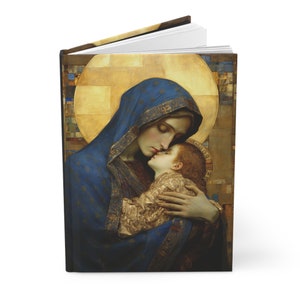 María, la Santísima Madre, Diario forrado de tapa dura - Cuaderno devocional de la Madre del Desierto - Diario de tapa dura forrado de doble cara - Diario de oración