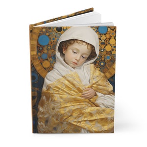 Divina Inocencia: El Niño Cristo Diario forrado de tapa dura - Cuaderno devocional - Diario de tapa dura forrado de doble cara - Arte Católico