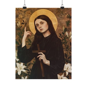 Santa Clelia Barbieri - Impresión de Almas Santificadas - Múltiples tamaños - Carteles Premium - Arte Católico - Pintura cristiana