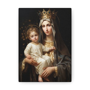 Our Lady of Mount Carmel - Gallery Wrapped Canvas - Sanctified Souls Print - Mary the Blessed Virgin