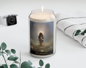 Saint Joan of Arc - Scented Prayer Candle, 13.75oz -  Candle - Catholic Art - prayer room Scented Candle - Religious Saint