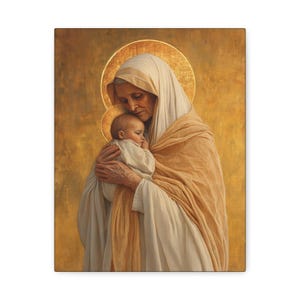 Saint Anna the Prophetess - Museum Wrapped Canvas - Print - Religious Art for your Home - Christian print - Prayer Room Art - Catholic